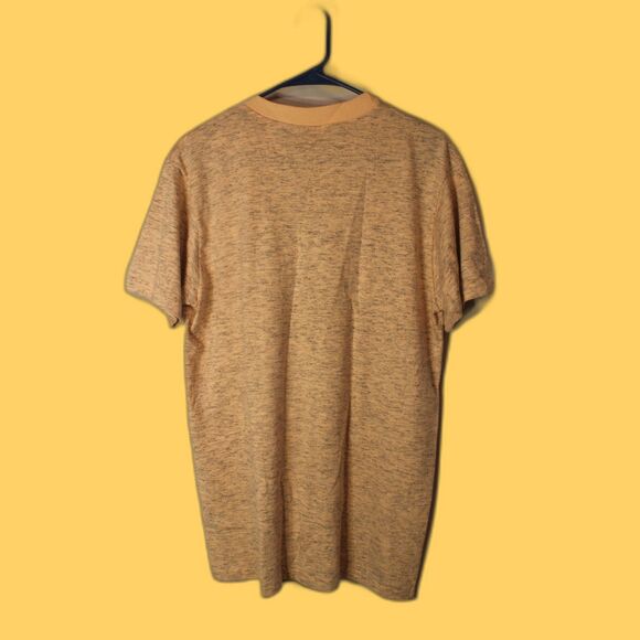 Vintage 90s Mackinac Island Tee Shirt Textile Prints USA Peach/Grey Size Large - Picture 2 of 7